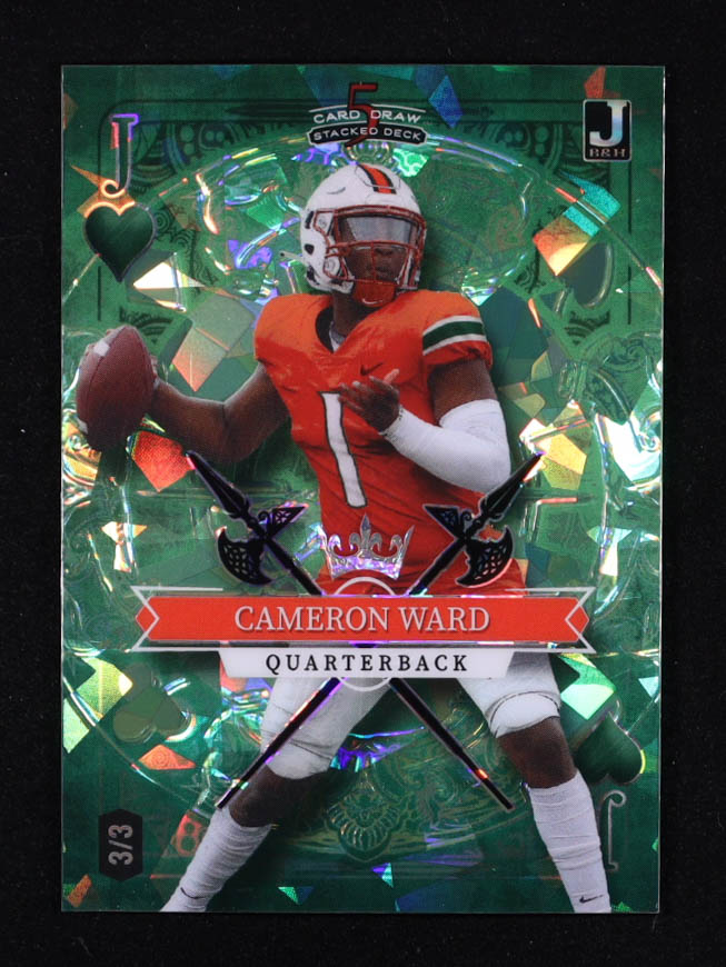 Caleb Williams 2023 Wild Card 5 Card Draw Stacked Deck Green Crystal #SDCW #3/3 RC at PristineAuction.com Caleb Williams 2023 Wild Card 5 Card Draw Stacked Deck Green Crystal #SDCW #3/3 RC at PristineAuction.com