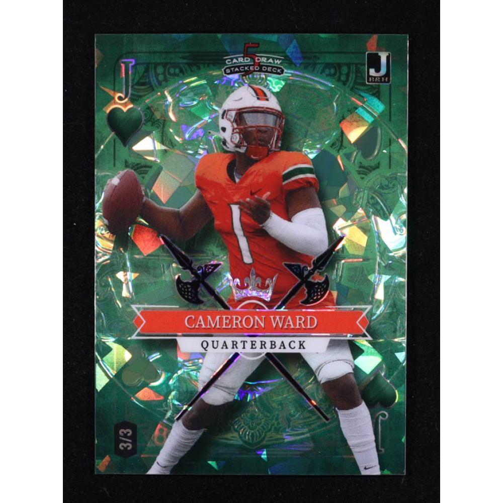 Caleb Williams 2023 Wild Card 5 Card Draw Stacked Deck Green Crystal #SDCW #3/3 RC at PristineAuction.com