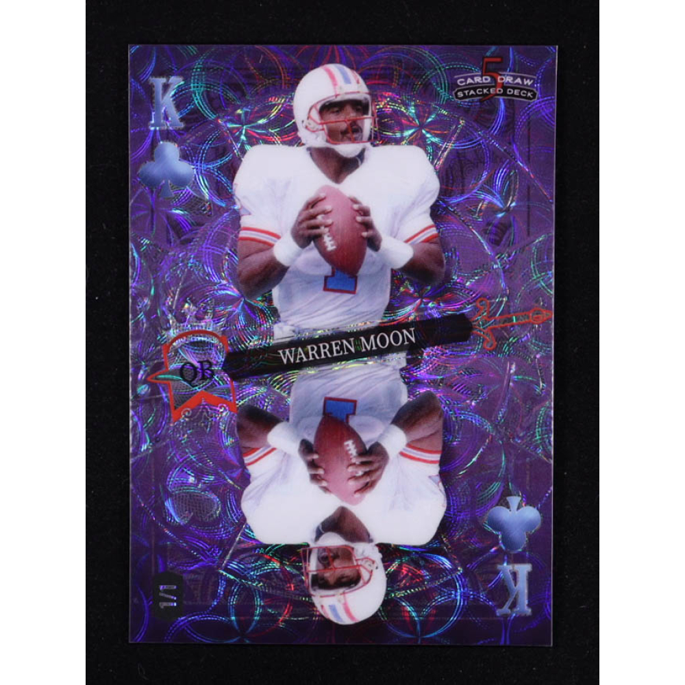 Warren Moon 2023 Wild Card 5 Card Draw Stacked Deck Purple Scope #DKWM #1/1 at PristineAuction.com