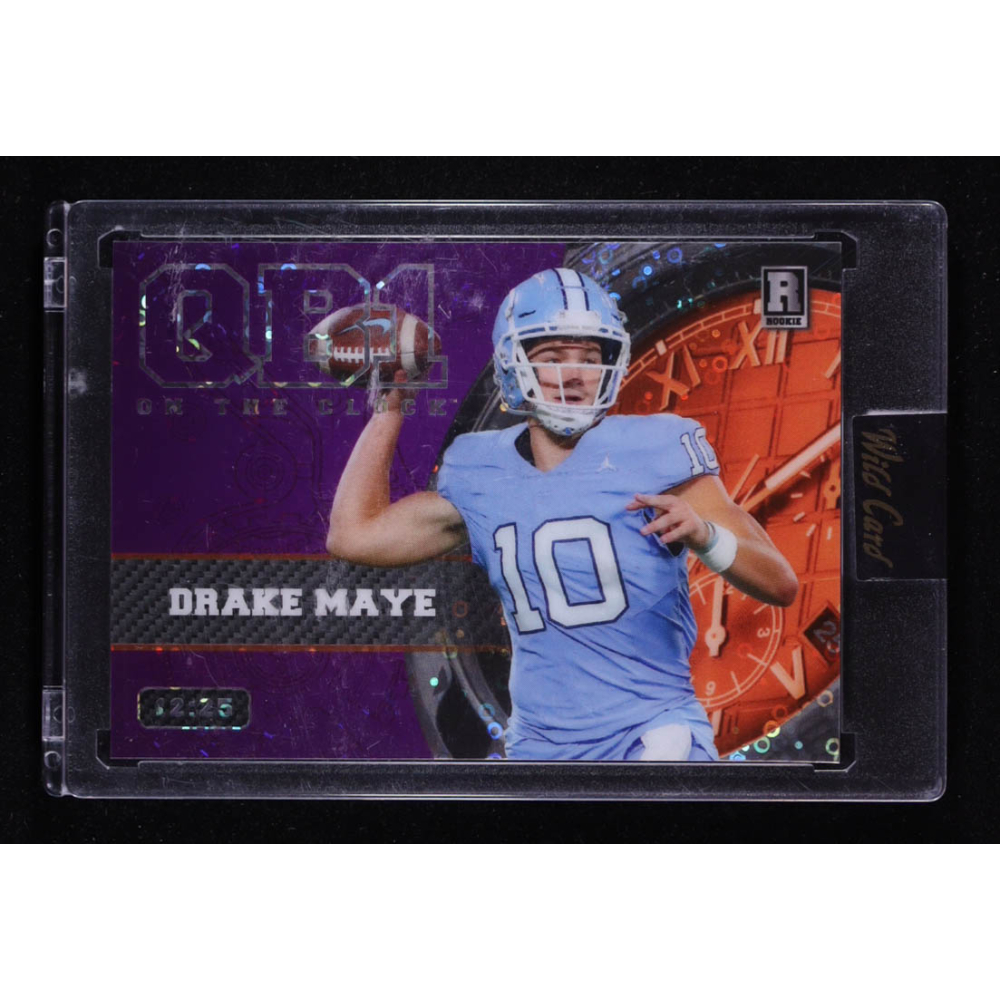 Drake Maye 2023 Wild Card QB1 On The Clock Purple Orange Donut Circles #OCW-DM1 #12/25 RC at PristineAuction.com
