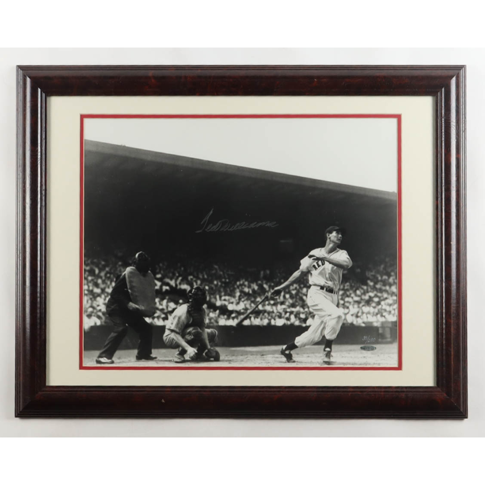 Ted Williams Signed LE Red Sox Custom Framed Photo Display #30/100 (UDA) at PristineAuction.com