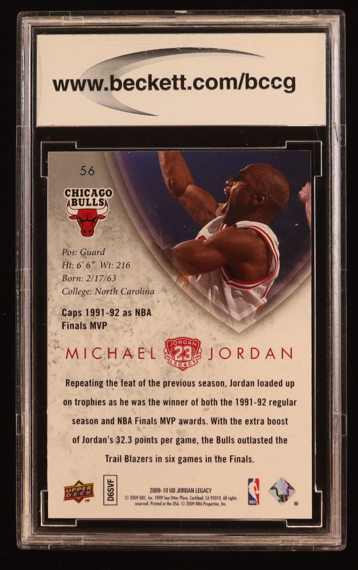 Michael Jordan 2009-10 Upper Deck Michael Jordan Legacy Collection Gold #56 (BCCG 10) at PristineAuction.com Michael Jordan 2009-10 Upper Deck Michael Jordan Legacy Collection Gold #56 (BCCG 10) at PristineAuction.com