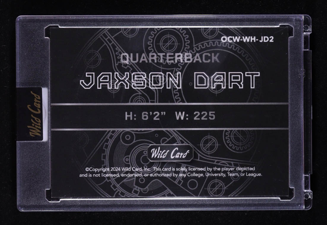Jaxson Dart 2024 Wild Card QB1 On The Clock White Red Rainbow Foil #OCW-WH-JD2 #03/10 RC at PristineAuction.com Jaxson Dart 2024 Wild Card QB1 On The Clock White Red Rainbow Foil #OCW-WH-JD2 #03/10 RC at PristineAuction.com