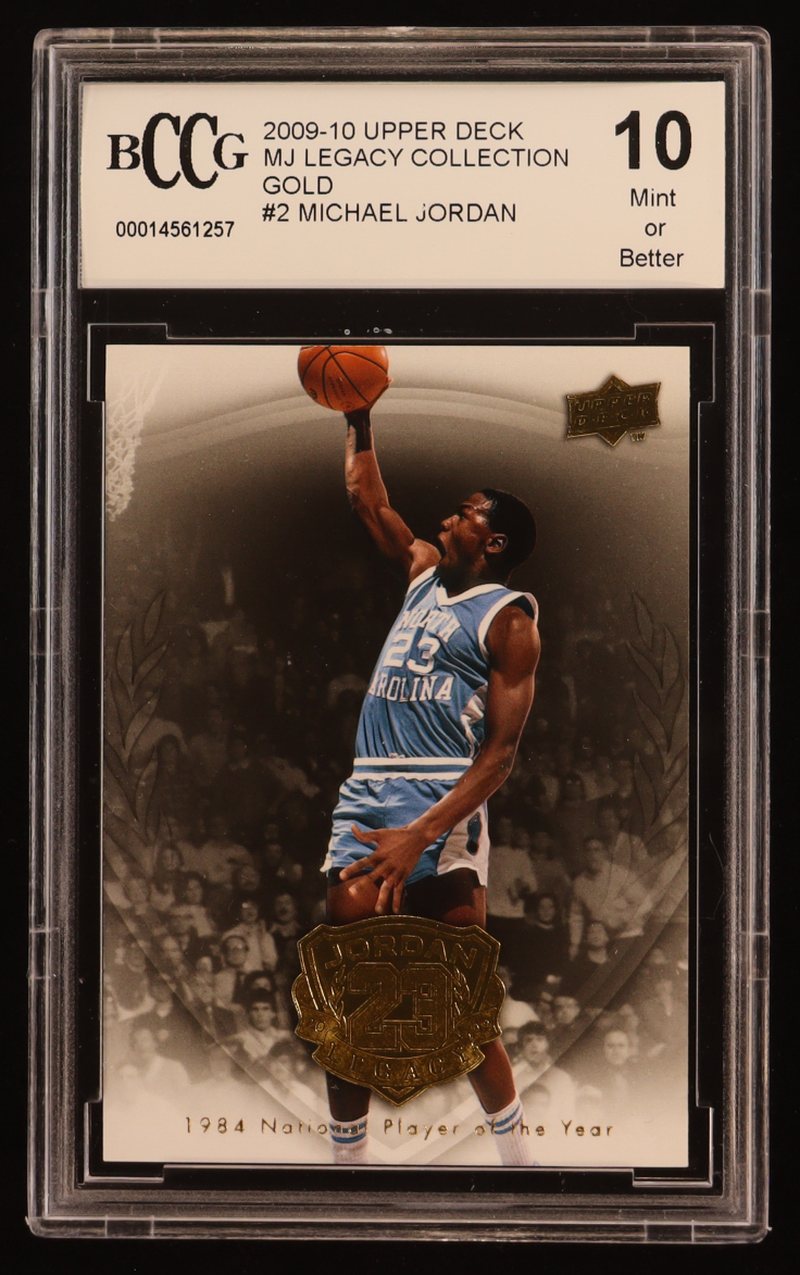 Michael Jordan 2009-10 Upper Deck Michael Jordan Legacy Collection Gold #2 (BCCG 10) at PristineAuction.com Michael Jordan 2009-10 Upper Deck Michael Jordan Legacy Collection Gold #2 (BCCG 10) at PristineAuction.com
