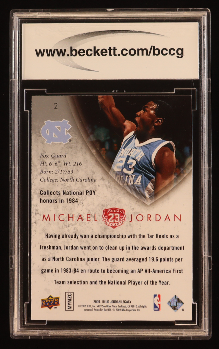 Michael Jordan 2009-10 Upper Deck Michael Jordan Legacy Collection Gold #2 (BCCG 10) at PristineAuction.com Michael Jordan 2009-10 Upper Deck Michael Jordan Legacy Collection Gold #2 (BCCG 10) at PristineAuction.com