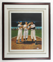 LE Custom Framed Ron Lewis Art Print Display Signed by Mickey Mantle, Duke Snider & Willie Mays #470/500 (PSA) at PristineAuction.com