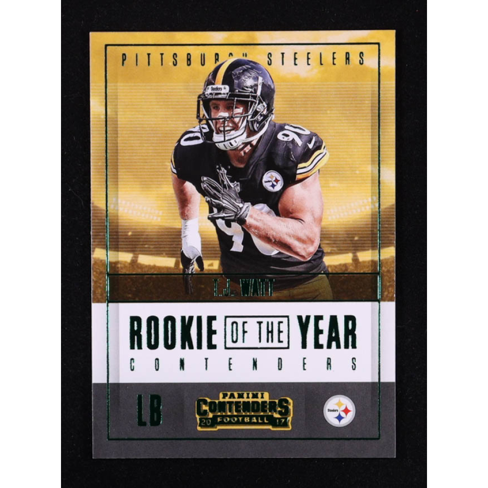 T.J. Watt 2017 Panini Contenders Rookie of the Year Contenders Emerald #RY30 RC at PristineAuction.com