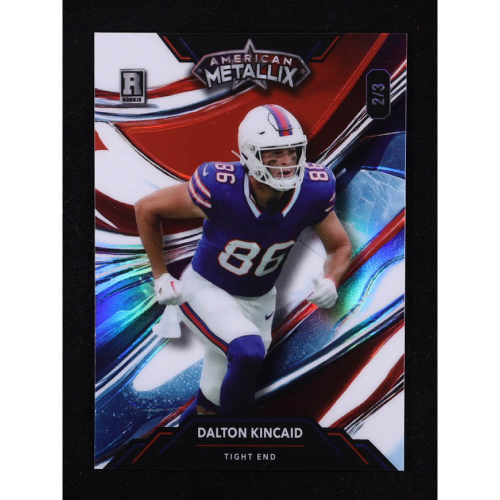 Dalton Kincaid 2023 Wild Card American Metallix RWB Holo #WMGDK #2/3 RC at PristineAuction.com