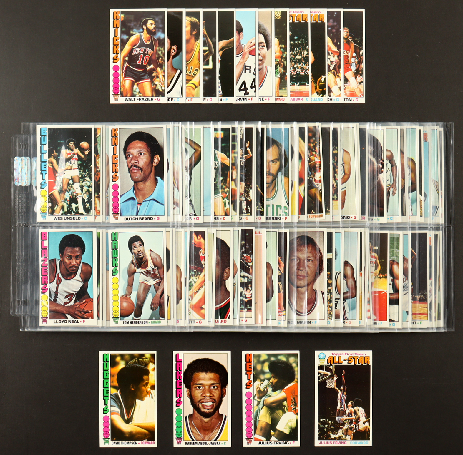 1976-77 Topps Basketball Complete Set of (144) Cards with Julius Erving #1, Kareem Abdul-Jabbar #100, David Thompson #110 RC, Kareem Abdul-Jabbar #126 AS at PristineAuction.com 1976-77 Topps Basketball Complete Set of (144) Cards with Julius Erving #1, Kareem Abdul-Jabbar #100, David Thompson #110 RC, Kareem Abdul-Jabbar #126 AS at PristineAuction.com