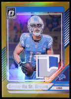 Amon-Ra St. Brown 2024 Donruss Optic Donruss Threads Gold #1 #01/10 at PristineAuction.com