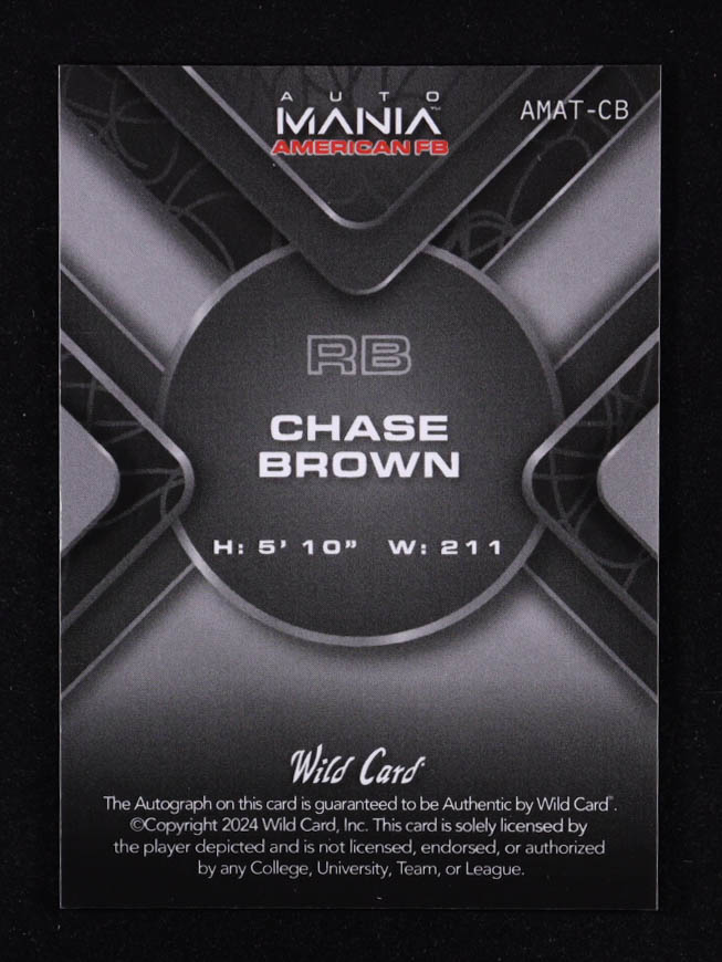 Chase Brown 2024 Wild Card Auto Mania American Football Square Orange Prism #AMATCB RC #24/25 at PristineAuction.com Chase Brown 2024 Wild Card Auto Mania American Football Square Orange Prism #AMATCB RC #24/25 at PristineAuction.com