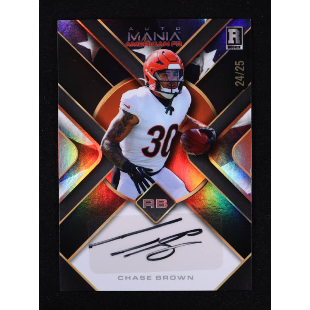 Chase Brown 2024 Wild Card Auto Mania American Football Square Orange Prism #AMATCB RC #24/25 at PristineAuction.com