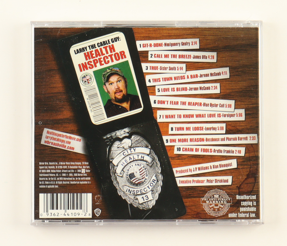 Larry the Cable Guy Signed "Health Inspector" CD Album (JSA) at PristineAuction.com Larry the Cable Guy Signed "Health Inspector" CD Album (JSA) at PristineAuction.com