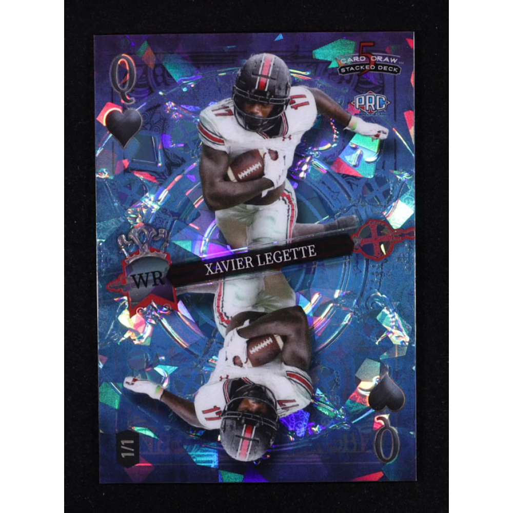 Xavier Legette 2023 Wild Card 5 Card Draw Stacked Deck Purple Crystal #DKXL #1/1 RC at PristineAuction.com