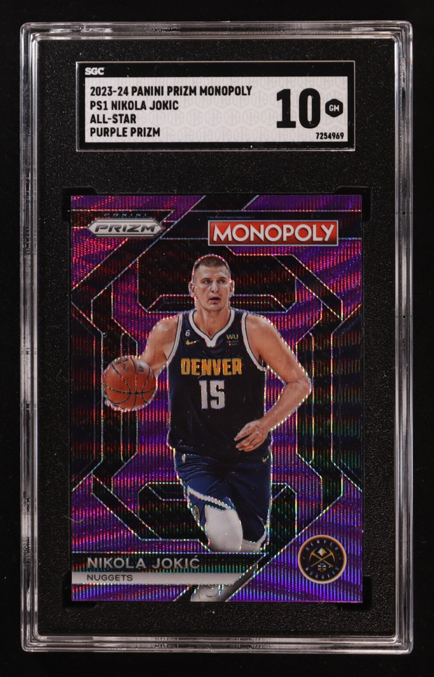 Nikola Jokic 2023-24 Panini Prizm Monopoly All-Star Purple #PS1 (SGC 10) at PristineAuction.com Nikola Jokic 2023-24 Panini Prizm Monopoly All-Star Purple #PS1 (SGC 10) at PristineAuction.com