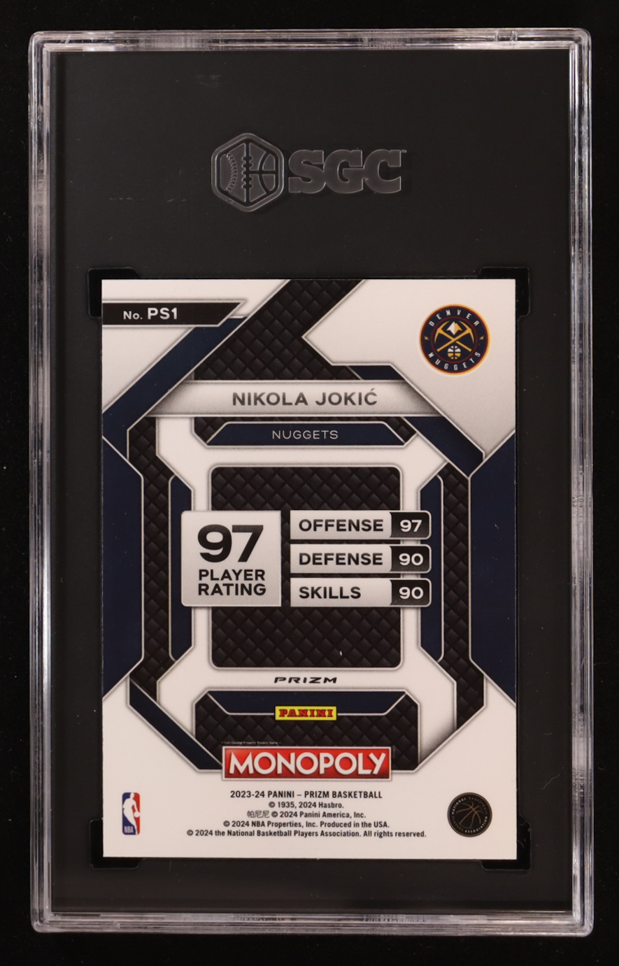 Nikola Jokic 2023-24 Panini Prizm Monopoly All-Star Purple #PS1 (SGC 10) at PristineAuction.com Nikola Jokic 2023-24 Panini Prizm Monopoly All-Star Purple #PS1 (SGC 10) at PristineAuction.com
