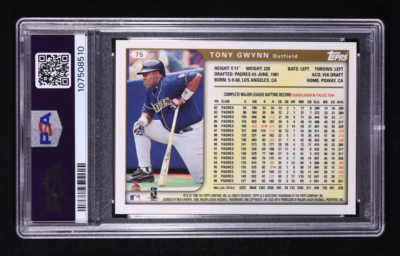 Tony Gwynn 1999 Topps #75 (PSA 9) at PristineAuction.com Tony Gwynn 1999 Topps #75 (PSA 9) at PristineAuction.com