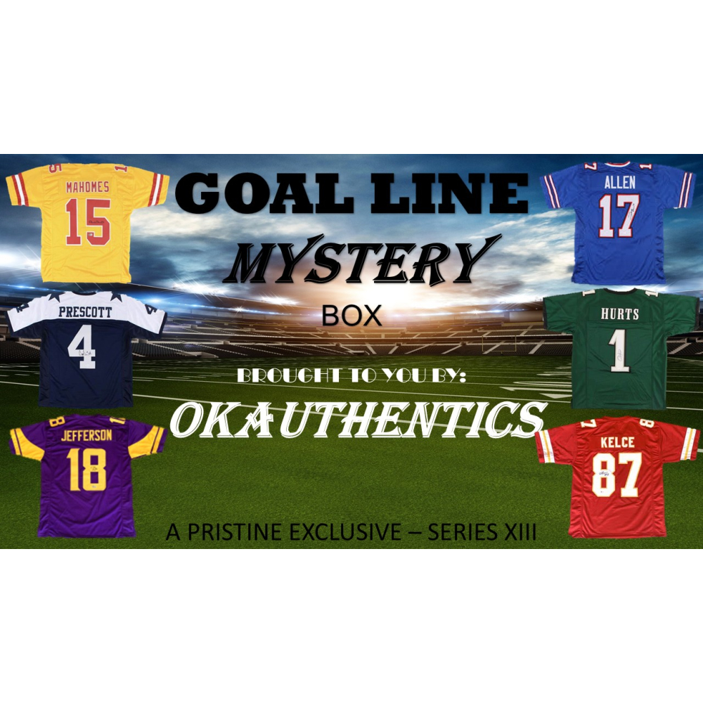 OKAUTHENTICS Goal Line Football Jersey Mystery Box Series XIII at PristineAuction.com