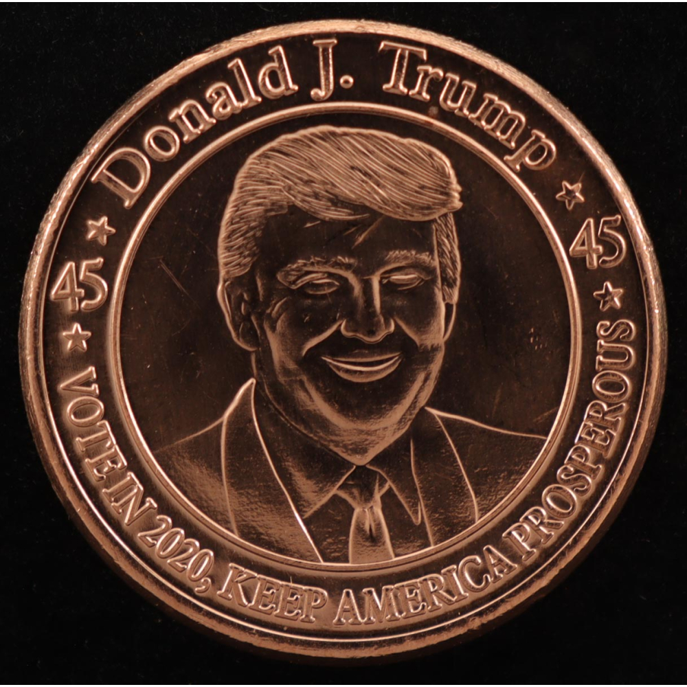 "Donald Trump 45" Design 1 Oz. .999 Copper Bullion Round at PristineAuction.com