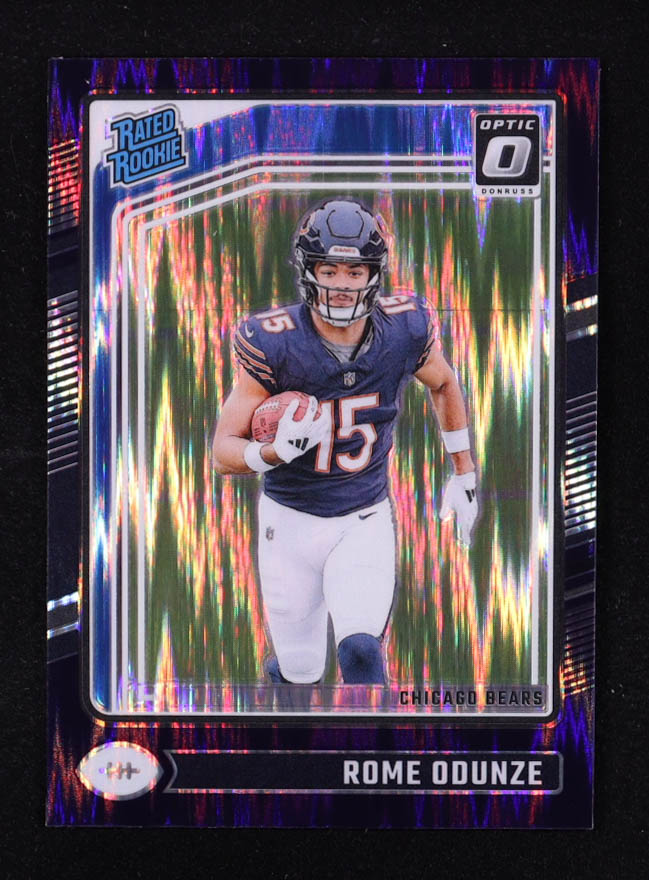 Rome Odunze 2024 Donruss Optic Purple Shock #286 RC at PristineAuction.com Rome Odunze 2024 Donruss Optic Purple Shock #286 RC at PristineAuction.com