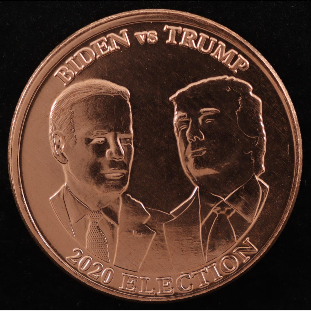 "2020 Election Biden vs Trump" Design 1 Oz. .999 Copper Bullion Round at PristineAuction.com