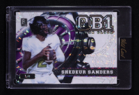 Shedeur Sanders 2024 Wild Card QB1 On The Clock White Purple Mosaic #OCW-WH-SS3 #1/8 RC at PristineAuction.com