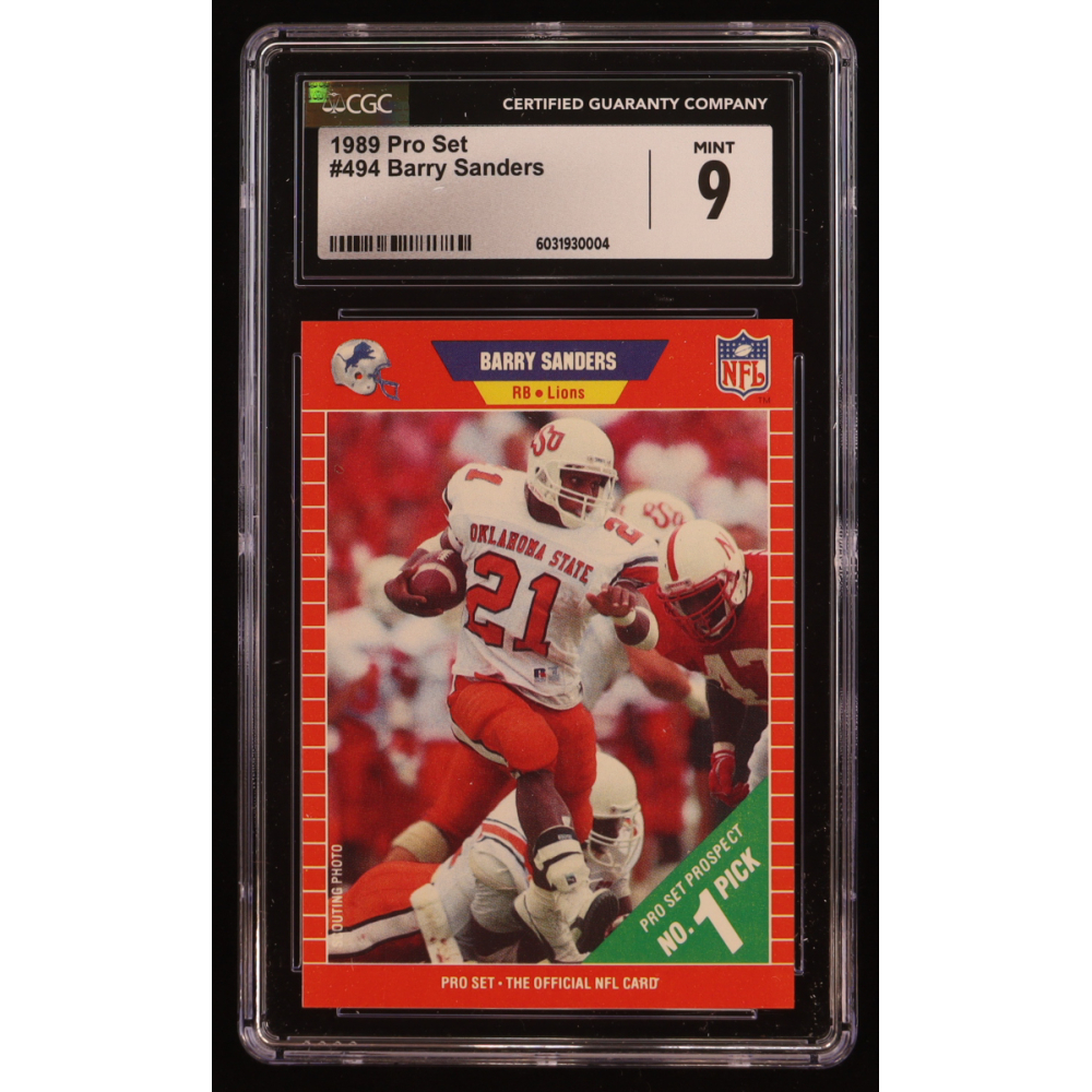 Barry Sanders 1989 Pro Set #494 RC (CGC 9) at PristineAuction.com