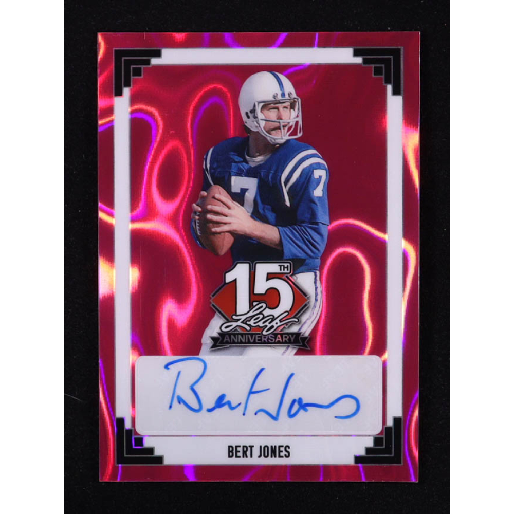 Bert Jones 2025 Leaf 15th Anniversary '91 Leaf Autographs Pink Lava #91ABJ1 #1/1 at PristineAuction.com