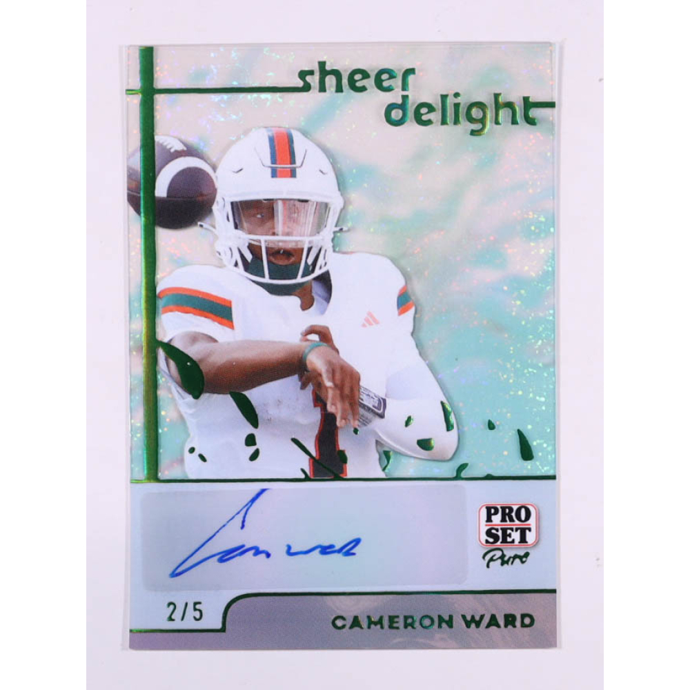 Cameron Ward 2024 Pro Set Pure Sheer Delight Autographs Green Stardust #SDCW1 #2/5 RC at PristineAuction.com