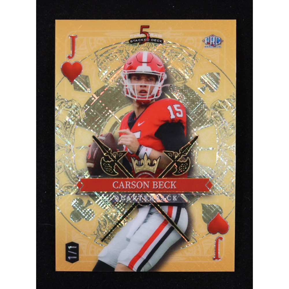 Carson Beck 2024 Wild Card 5 Card Draw Stacked Deck Gold Cross Hatch #SDPHCBN #1/1 RC at PristineAuction.com