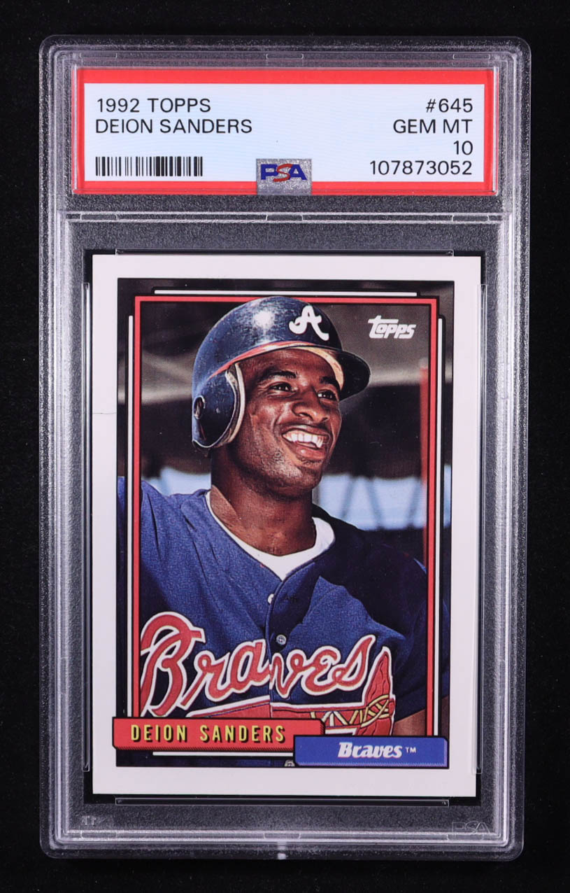 Deion Sanders 1992 Topps #645 (PSA 10) at PristineAuction.com Deion Sanders 1992 Topps #645 (PSA 10) at PristineAuction.com