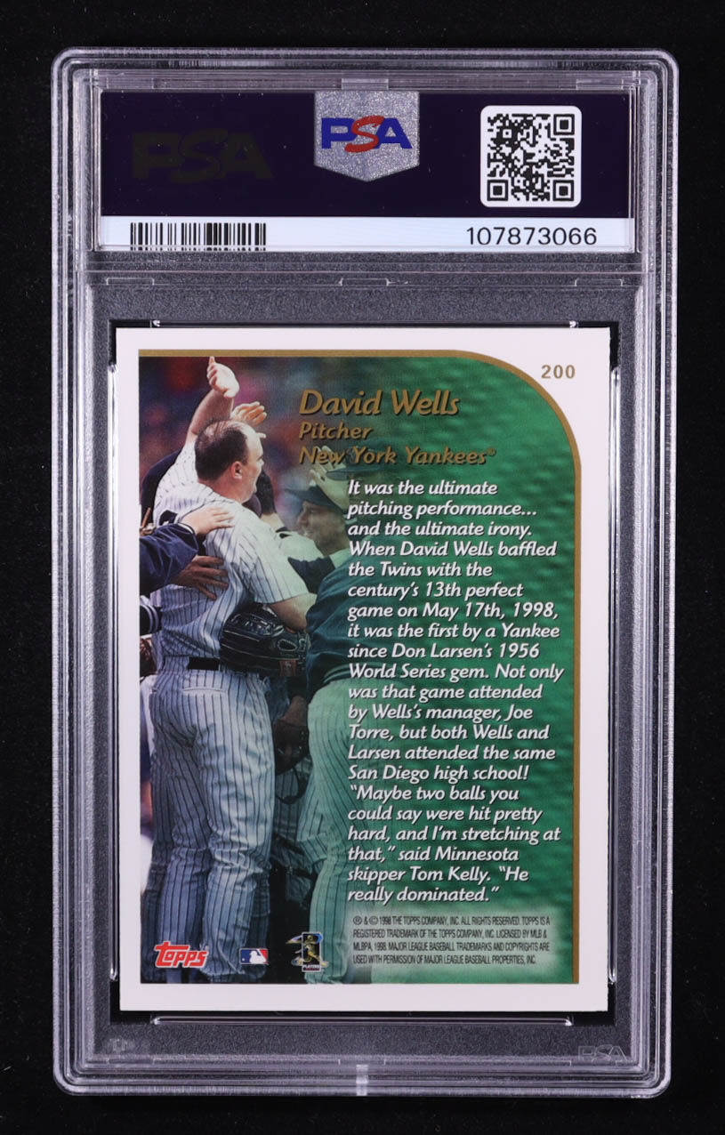 David Wells 1999 Topps #200 HL (PSA 8) at PristineAuction.com David Wells 1999 Topps #200 HL (PSA 8) at PristineAuction.com