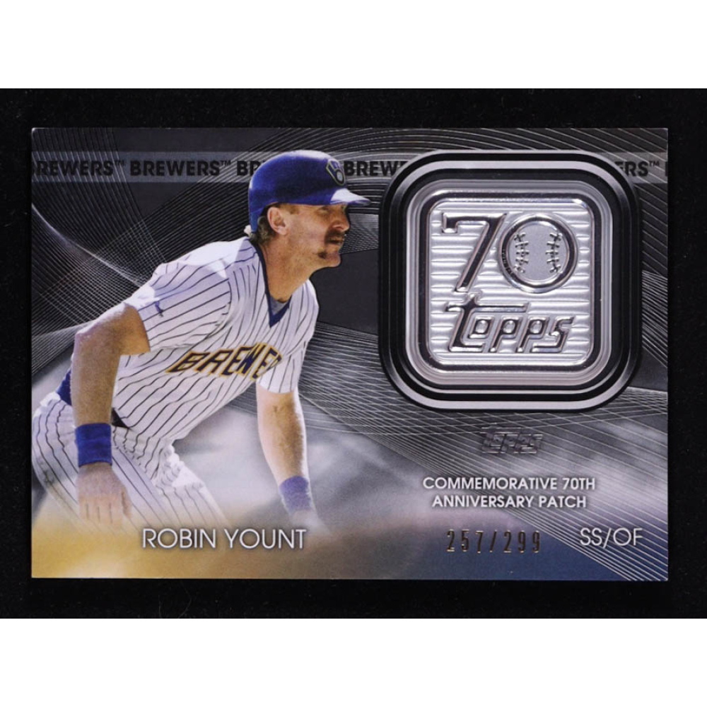 Robin Yount 2021 Topps Update 70th Anniversary Logo Patches Black #T70PRY #257/299 at PristineAuction.com
