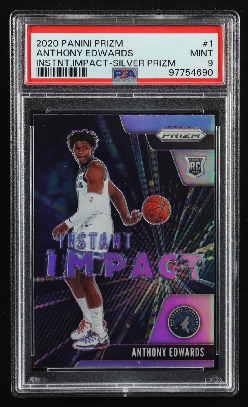 Anthony Edwards 2020-21 Panini Prizm Instant Impact Prizms Silver #1 RC (PSA 9) at PristineAuction.com Anthony Edwards 2020-21 Panini Prizm Instant Impact Prizms Silver #1 RC (PSA 9) at PristineAuction.com