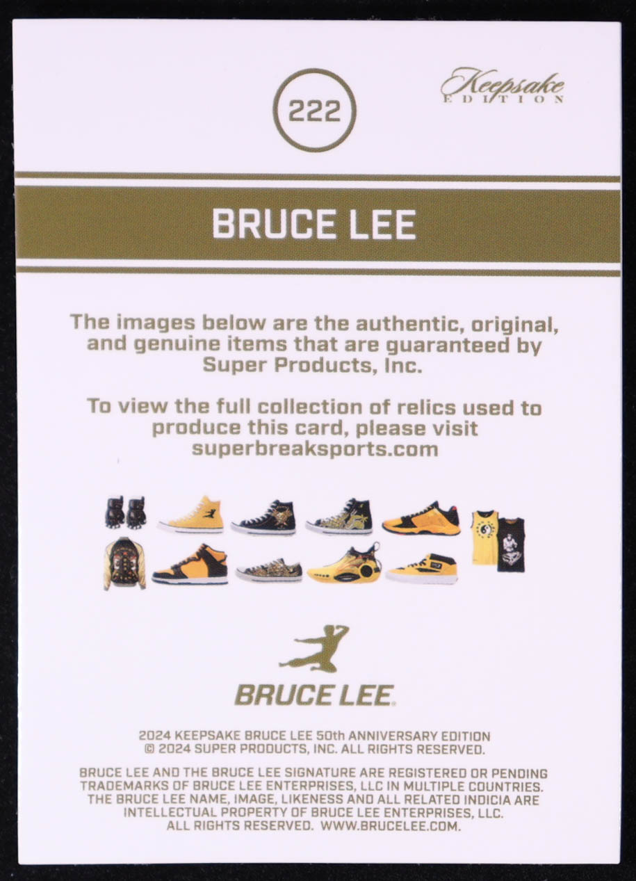 Bruce Lee 2024 Keepsake 50th Anniversary Edition Silver Relic #222 at PristineAuction.com Bruce Lee 2024 Keepsake 50th Anniversary Edition Silver Relic #222 at PristineAuction.com