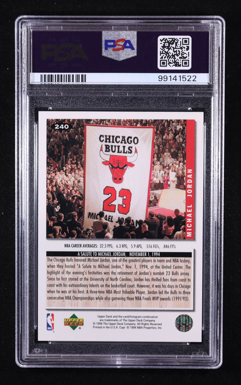 Michael Jordan 1994 Upper Deck Collector's Choice #240 (PSA 9) at PristineAuction.com Michael Jordan 1994 Upper Deck Collector's Choice #240 (PSA 9) at PristineAuction.com
