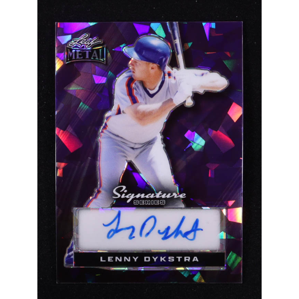 Lenny Dykstra 2024 Leaf Metal Signature Series Borderless Autographs Purple Crystal #BLLD1 #1/1 at PristineAuction.com