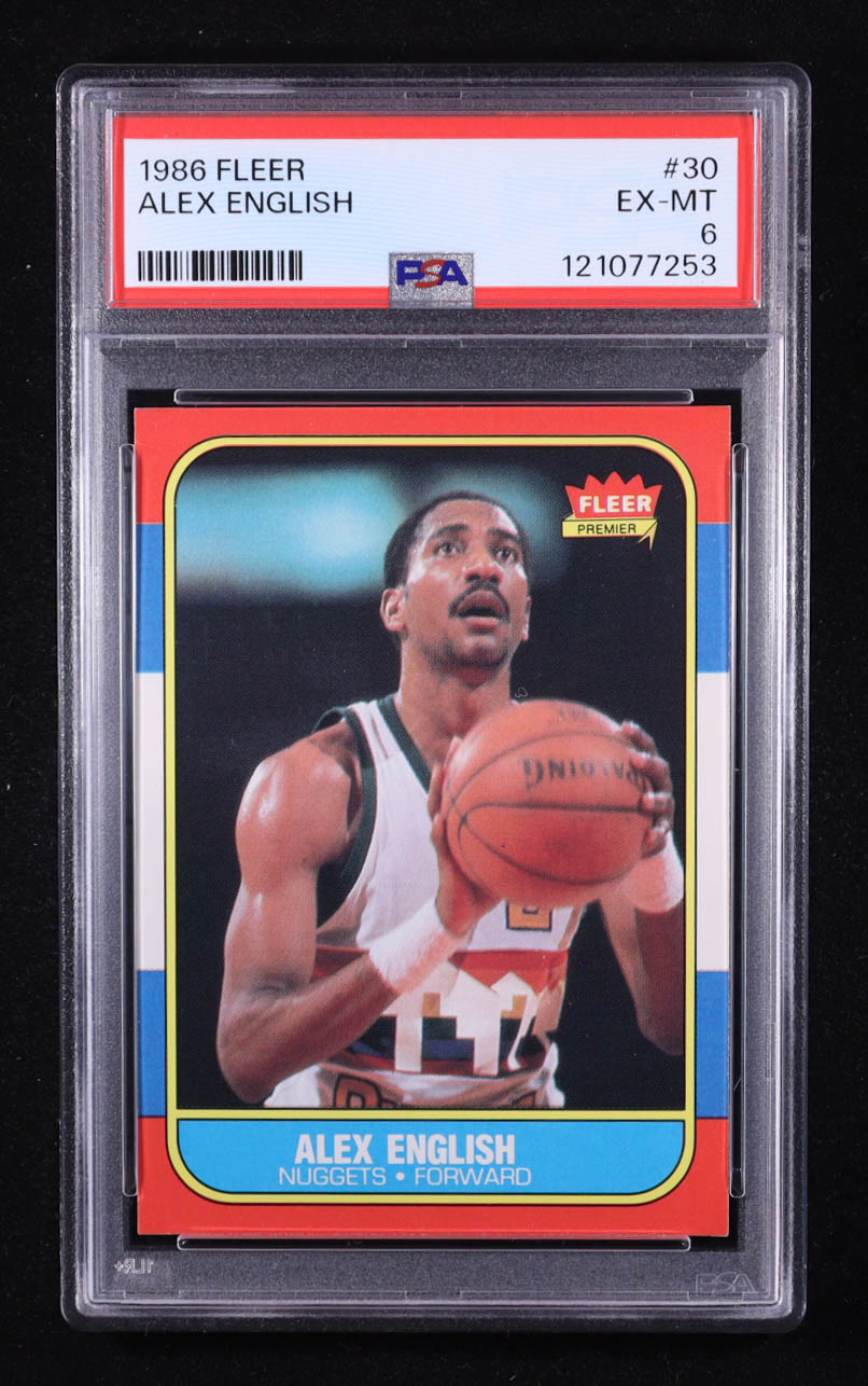 Alex English 1986 Fleer #30 (PSA 6) at PristineAuction.com Alex English 1986 Fleer #30 (PSA 6) at PristineAuction.com