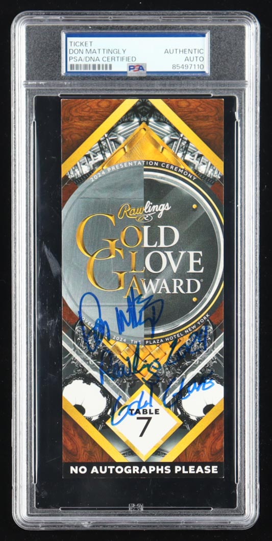 Don Mattingly Signed 2024 Gold Glove Awards Ticket Inscribed "Rawlings 2024 Gold Glove" (PSA) at PristineAuction.com Don Mattingly Signed 2024 Gold Glove Awards Ticket Inscribed "Rawlings 2024 Gold Glove" (PSA) at PristineAuction.com