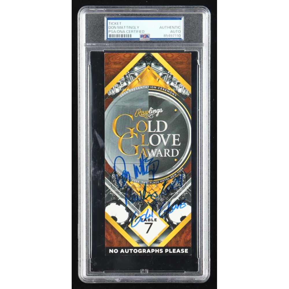 Don Mattingly Signed 2024 Gold Glove Awards Ticket Inscribed "Rawlings 2024 Gold Glove" (PSA) at PristineAuction.com