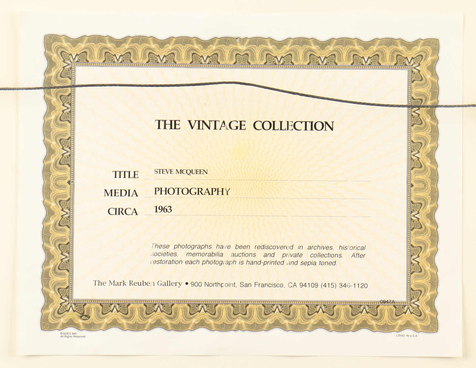 Mark Reuben Gallery - 1963 Steve McQueen "The Great Escape" Custom Framed Photo Display with Certificate at PristineAuction.com Mark Reuben Gallery - 1963 Steve McQueen "The Great Escape" Custom Framed Photo Display with Certificate at PristineAuction.com