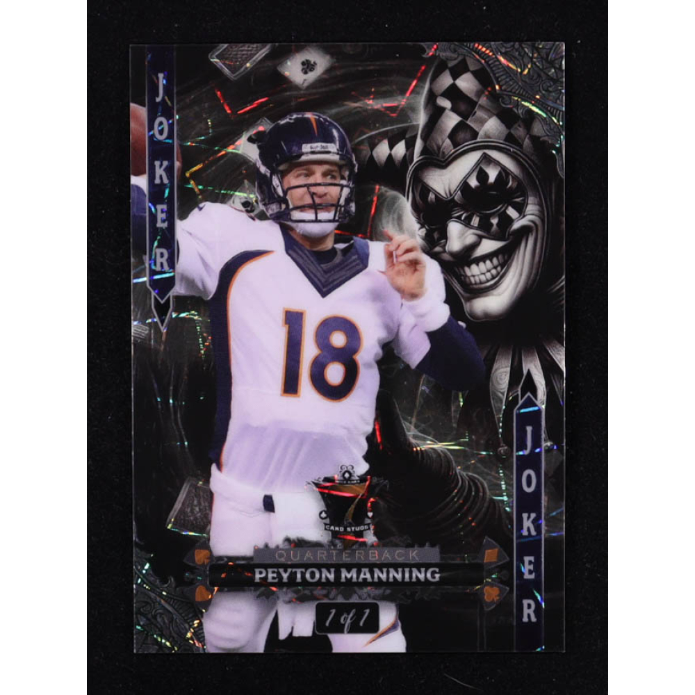 Peyton Manning 2024 Wild Card 7 Card Studs Jokers Wild Laser Black #7JWPM #1/1 at PristineAuction.com