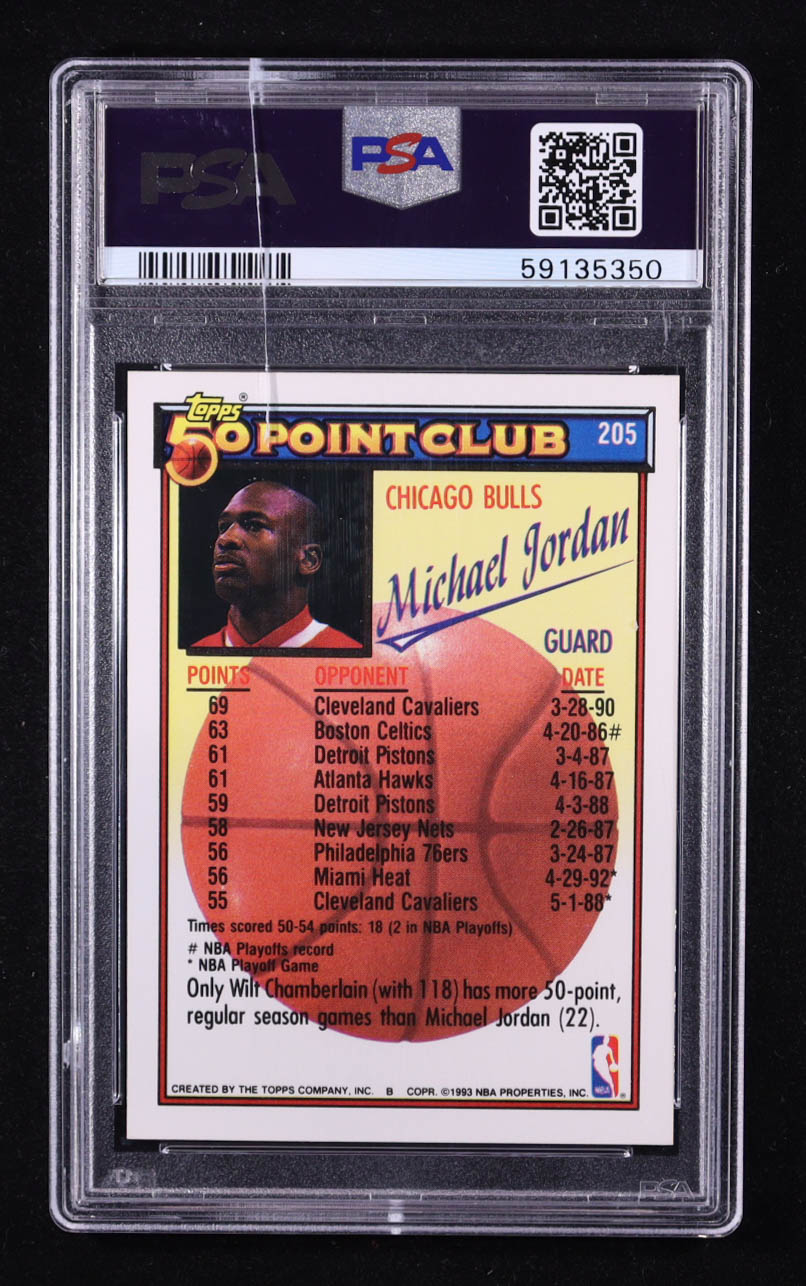 Michael Jordan 1992 Topps 50 Point Club #205 (PSA 9) at PristineAuction.com Michael Jordan 1992 Topps 50 Point Club #205 (PSA 9) at PristineAuction.com