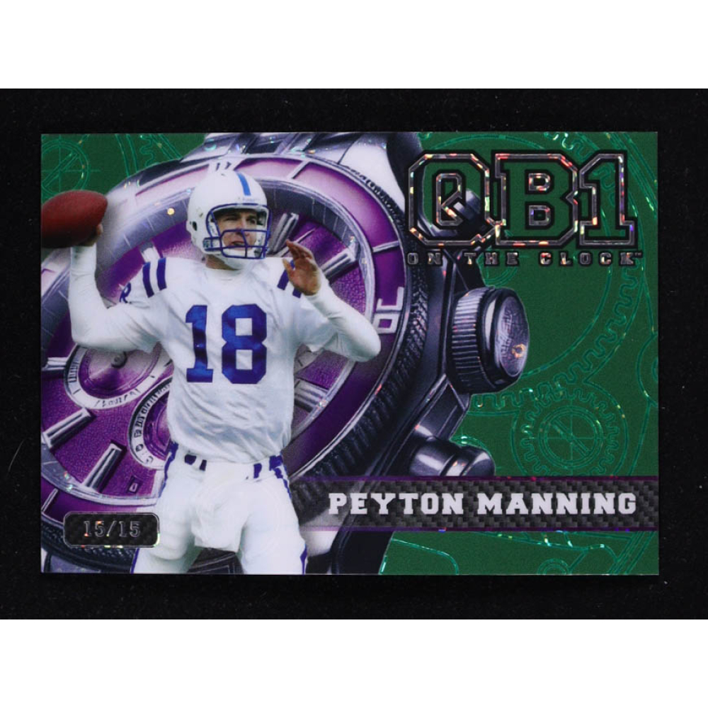 Peyton Manning 2024 Wild Card QB1 On The Clock Green Purple #OCWGNPM2 #15/15 at PristineAuction.com