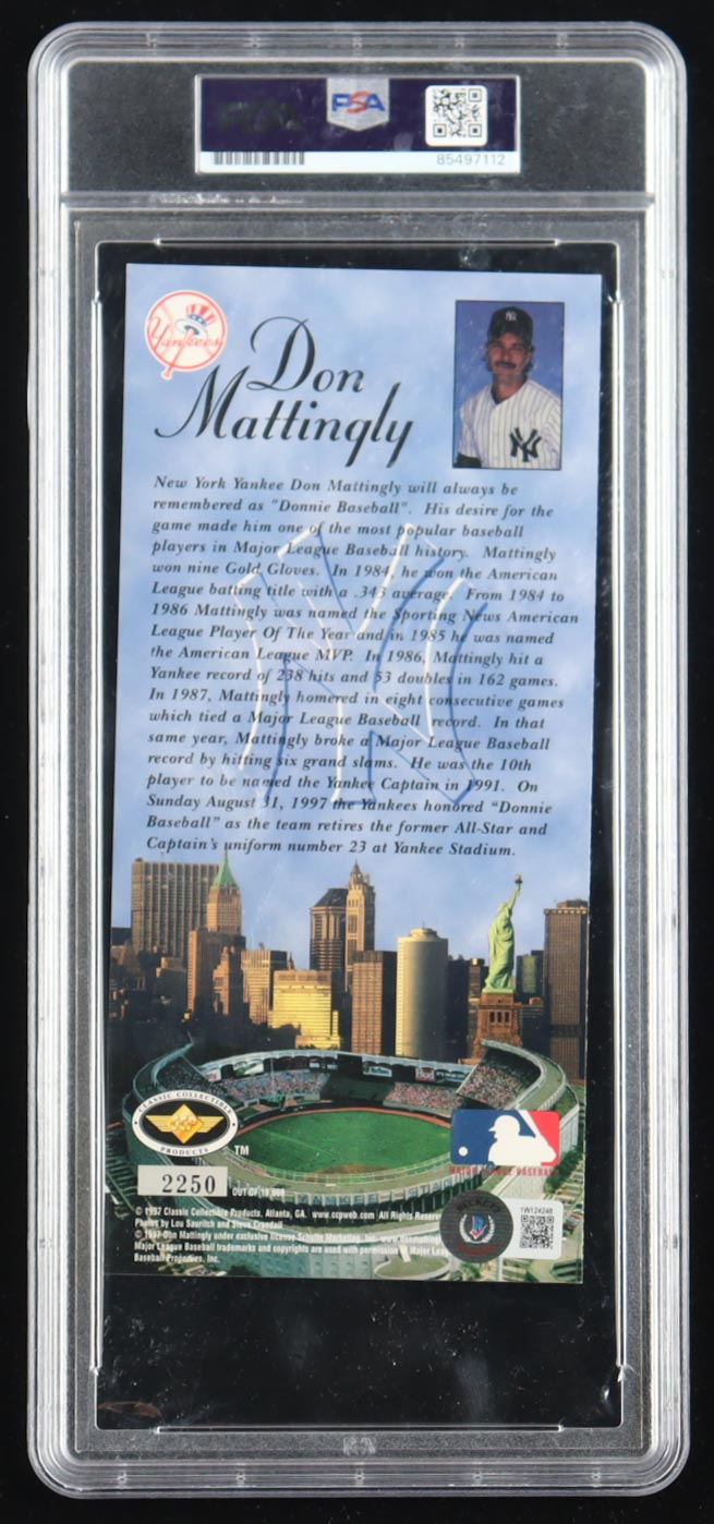 Don Mattingly Signed LE Yankees 1997 Commemorative Ticket Inscribed "8-31-97" (PSA) at PristineAuction.com Don Mattingly Signed LE Yankees 1997 Commemorative Ticket Inscribed "8-31-97" (PSA) at PristineAuction.com