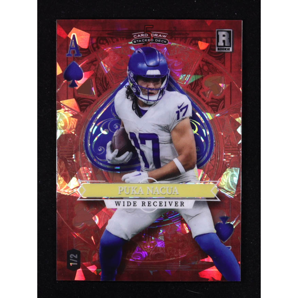 Puka Nacua 2023 Wild Card 5 Card Draw Stacked Deck King of Diamonds Red Crystal #SDPN #1/2 RC at PristineAuction.com