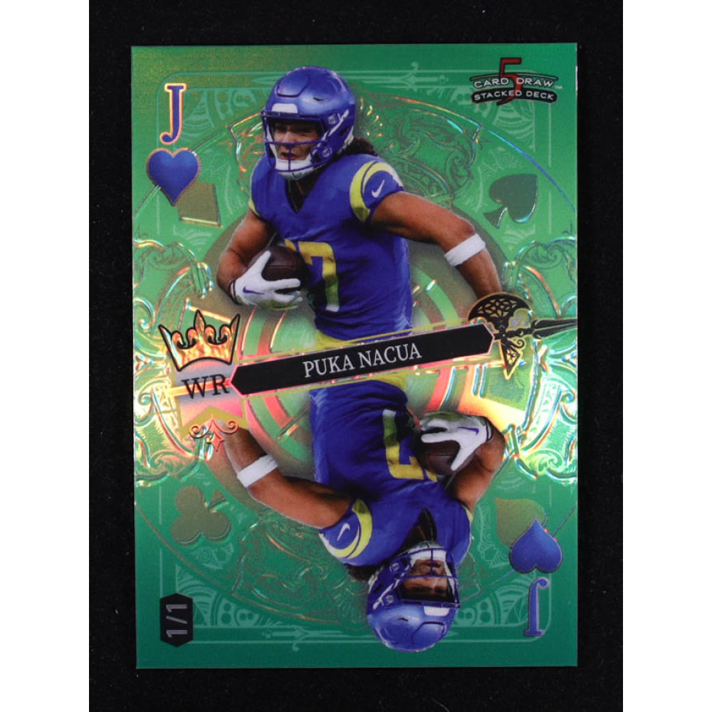 Puka Nacua 2024 Wild Card 5 Card Draw Stacked Deck Green #SDPHPNN #1/1 at PristineAuction.com