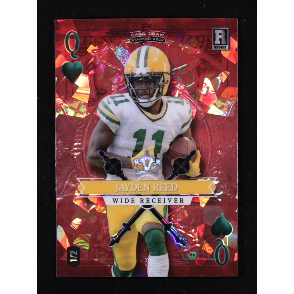 Jayden Reed 2023 Wild Card 5 Card Draw Stacked Deck Red Crystal #SDJR #1/2 RC at PristineAuction.com
