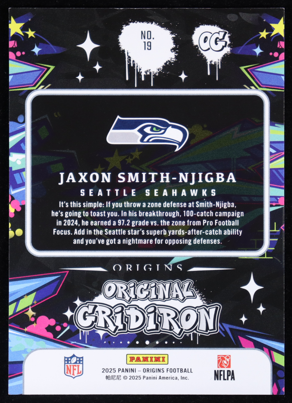 Jaxon Smith-Njigba 2025 Panini Origins Original Gridiron #19 at PristineAuction.com Jaxon Smith-Njigba 2025 Panini Origins Original Gridiron #19 at PristineAuction.com
