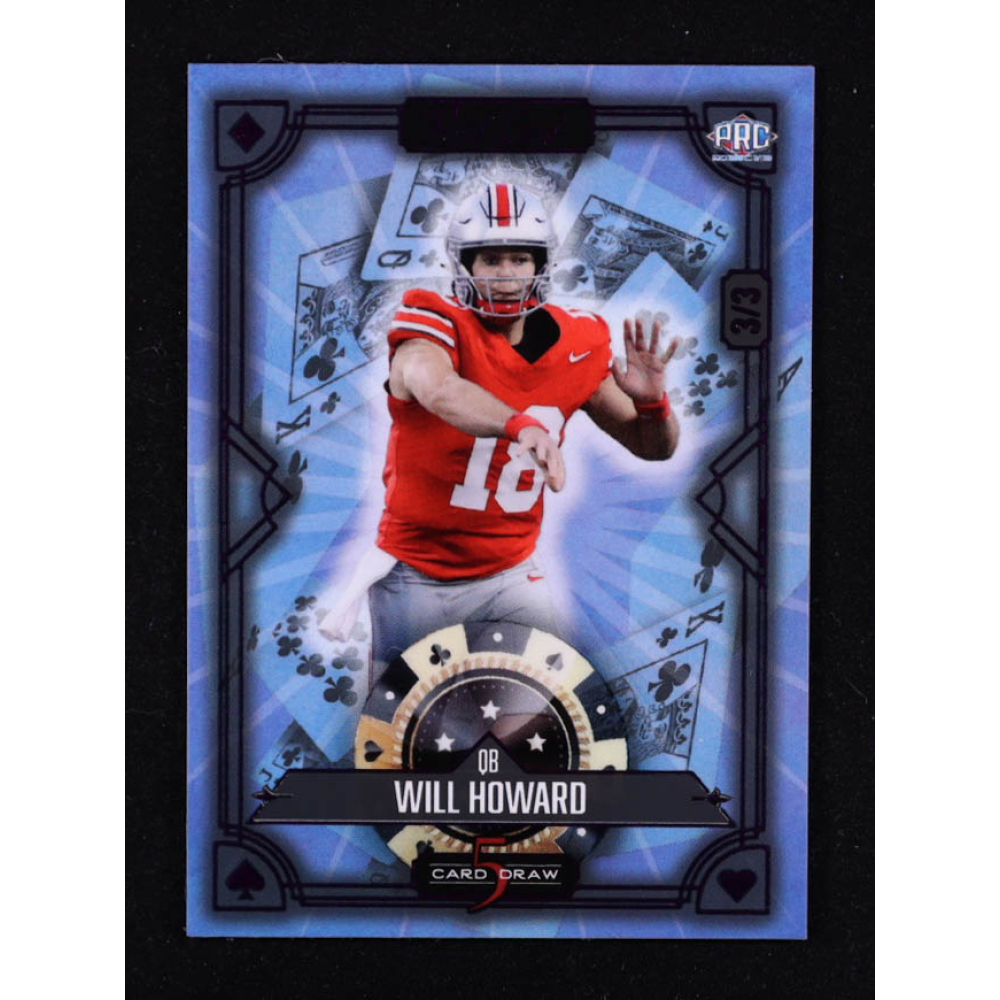 Will Howard 2024 Wild Card 5 Card Draw Stacked Deck Purple #S5CDCLWH RC at PristineAuction.com